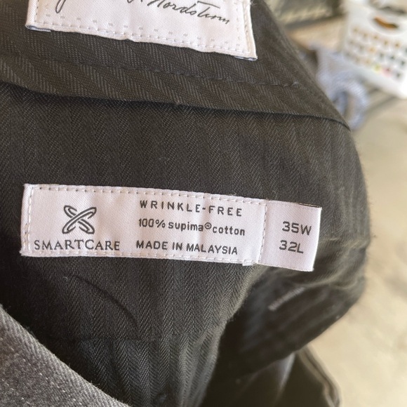 John W. Nordstrom Gray Striped Smartcare Men’s Slacks - Picture 8 of 9